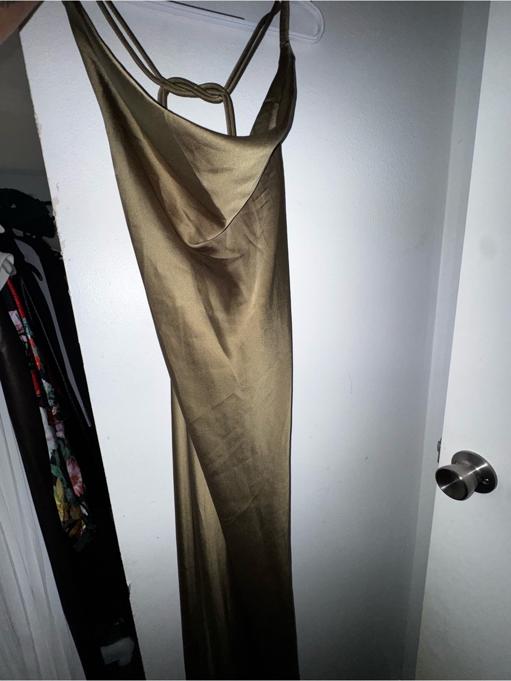 Backless Olive Green Dress